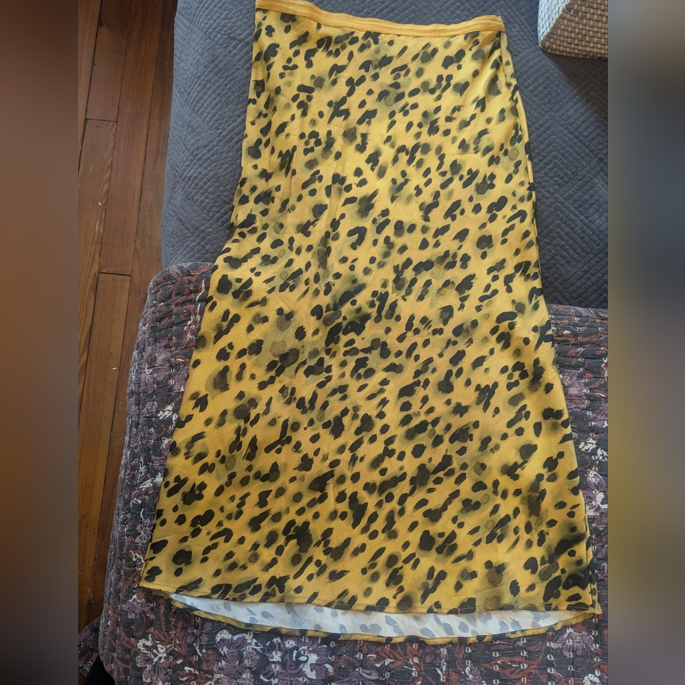 Anine Bing silk midi leopard print skirt